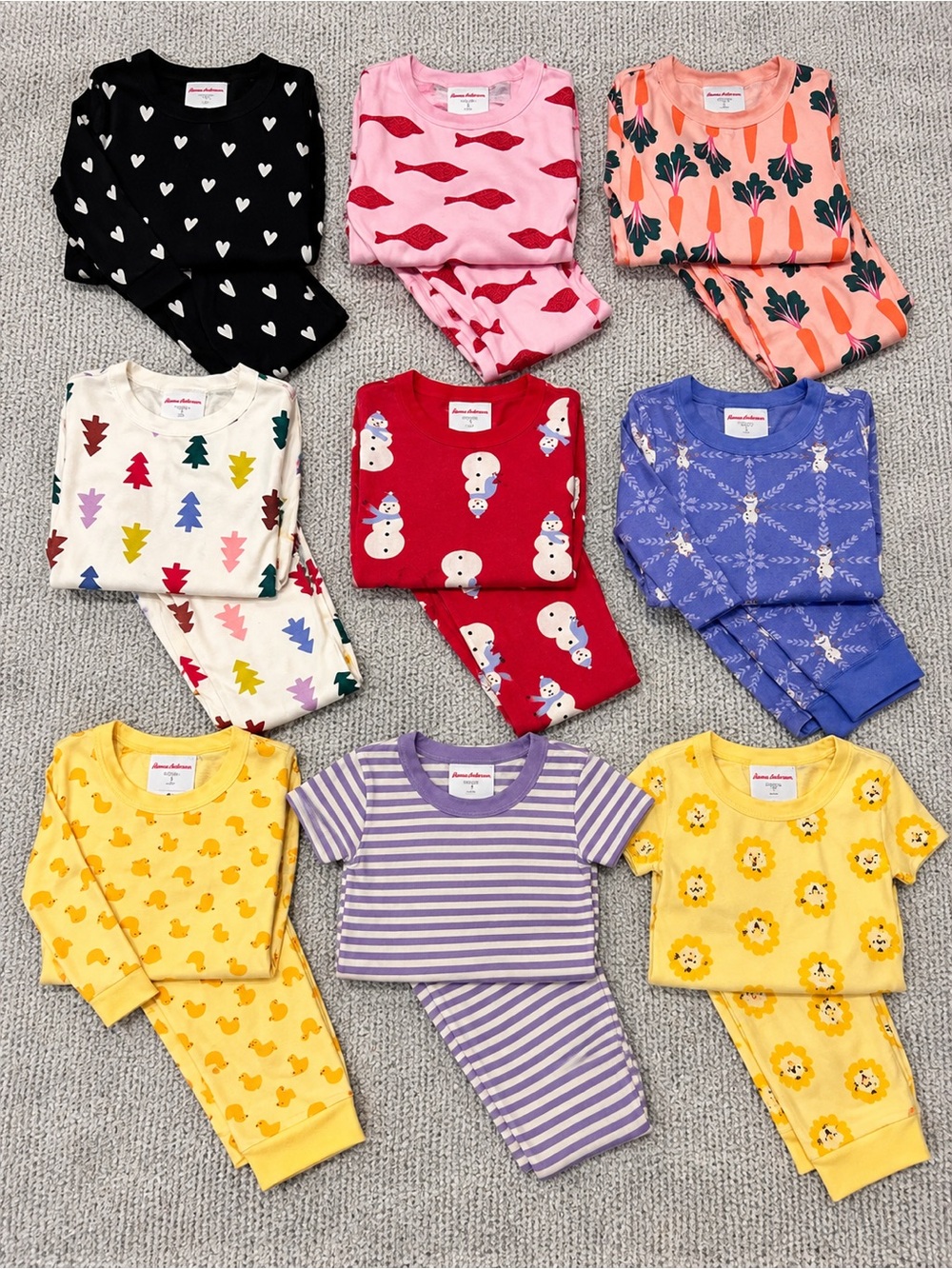 Hanna Andersson Girls Pajama Bundle | Size 5 / 110cm | 9 Complete Sets
